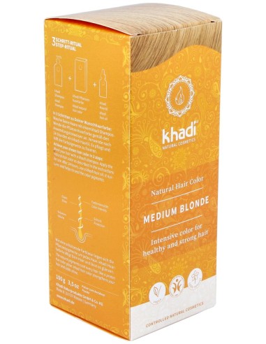 Khadi Tinte Herbal Natural Vegano Khadi Rubio Medio 100G