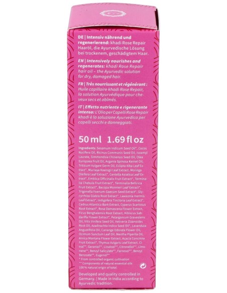 Aceite Capilar Rosa Reparador Cabello Dañado 50Ml.