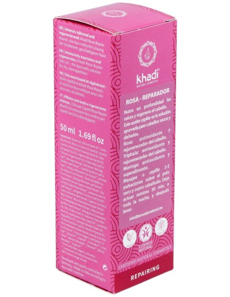Aceite Capilar Rosa Reparador Cabello Dañado 50Ml.