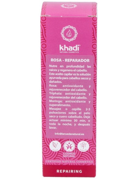 Aceite Capilar Rosa Reparador Cabello Dañado 50Ml.