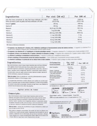 Normonerv Jalea Real Alegría Herbora 20 Viales