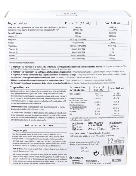 Normonerv Jalea Real Alegría Herbora 20 Viales