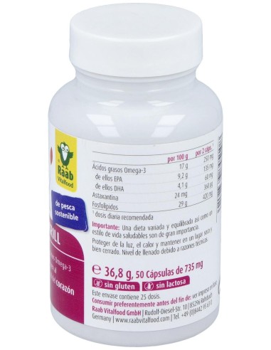 Raab Vitalfood Aceite Krill Forte 50Caps