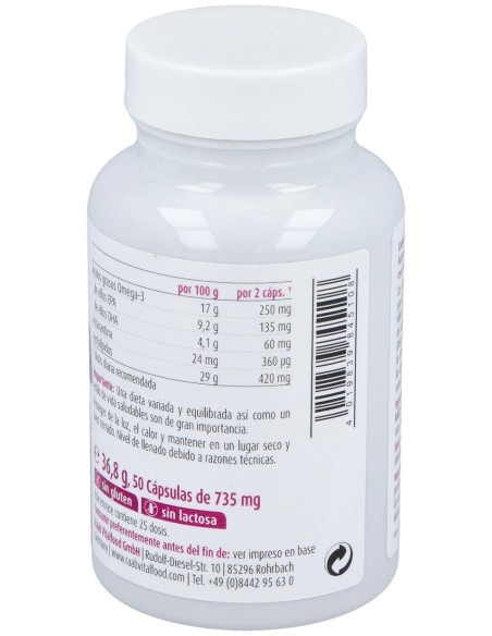 Raab Vitalfood Aceite Krill Forte 50Caps