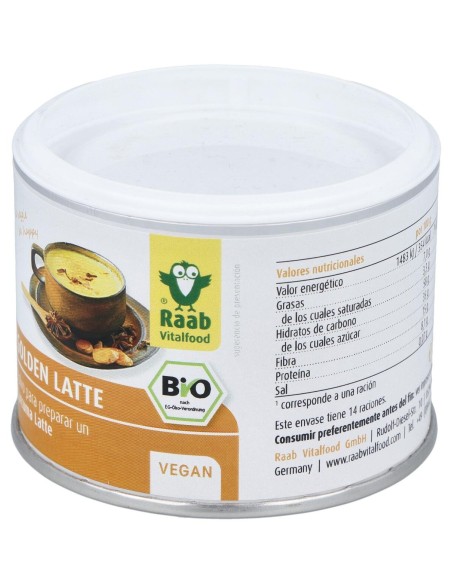 Raab Vitalfood Golden Latte Bebida De Curcuma En Polvo 70G