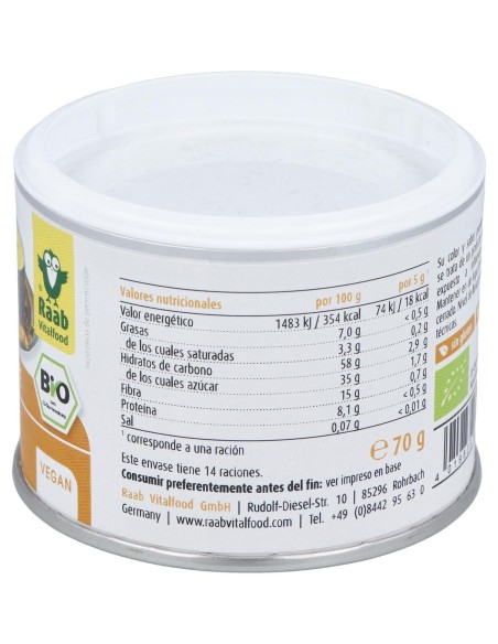 Raab Vitalfood Golden Latte Bebida De Curcuma En Polvo 70G