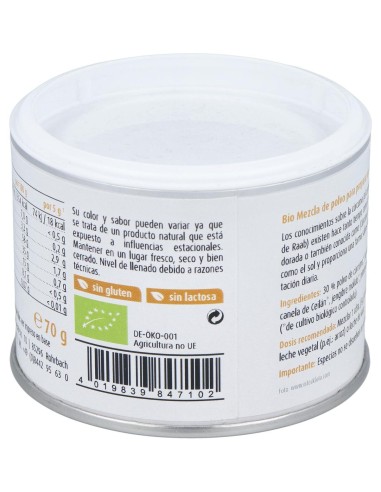 Raab Vitalfood Golden Latte Bebida De Curcuma En Polvo 70G