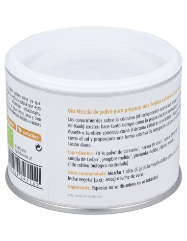 Raab Vitalfood Golden Latte Bebida De Curcuma En Polvo 70G