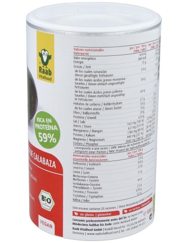 Raab Vitalfood Proteina De Pepita Calabaza Bio 500G