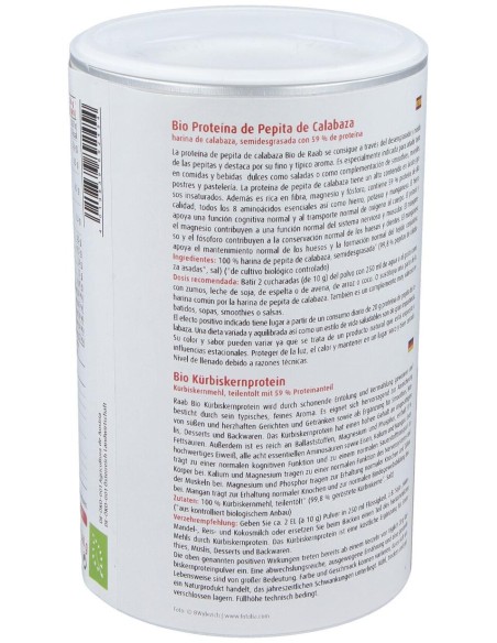 Raab Vitalfood Proteina De Pepita Calabaza Bio 500G