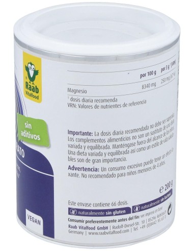 Citrato De Magnesio Polvo 200Gr.