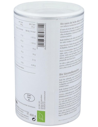 Raab Vitalfood Suero De Leche Dulce Natural Polvo 450G