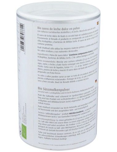 Raab Vitalfood Suero De Leche Dulce Natural Polvo 450G