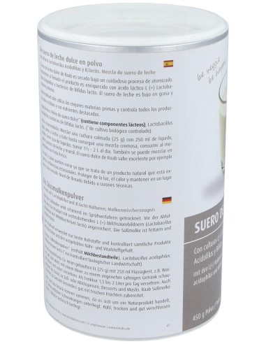 Raab Vitalfood Suero De Leche Dulce Natural Polvo 450G