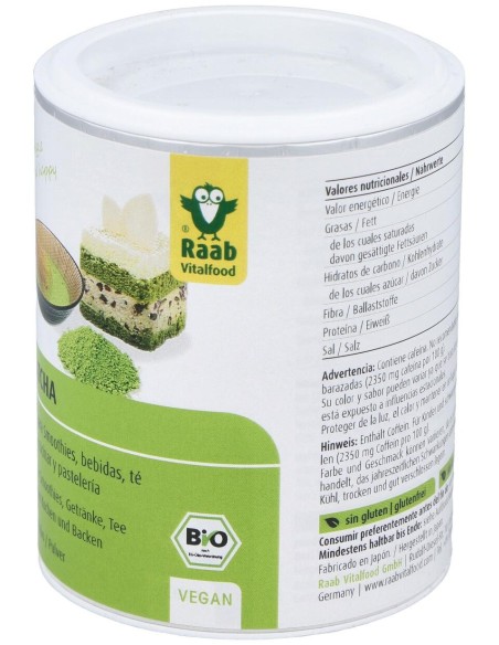 Raab Vitalfood Matcha Te Verde Basic Polvo 100G