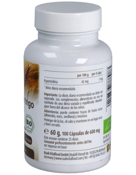 Raab Vitalfood Espermidina Germen De Trigo 600Mg 100Caps