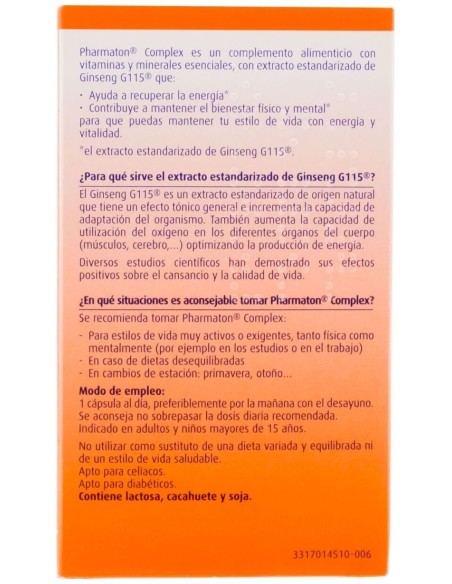 Pharmaton Complex, 60 Cápsulas