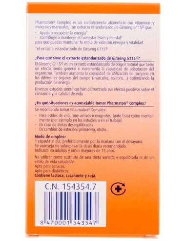 Pharmaton Complex, 30 Cápsulas