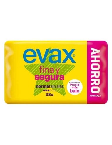 Pack Evax Compresa Fina Y Segura Normal + Salvaslip, 28 + 10 Unidades