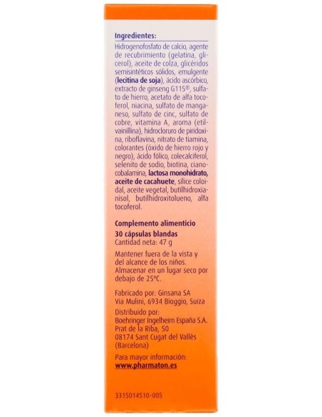 Pharmaton Complex, 30 Cápsulas