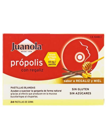 Juanola® Própolis Con Miel Sabor Regaliz 24Uds