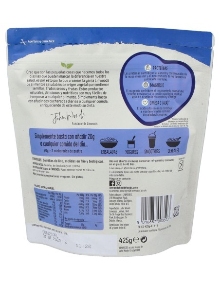 Linwood Semilla Lino Molido Bio 425G