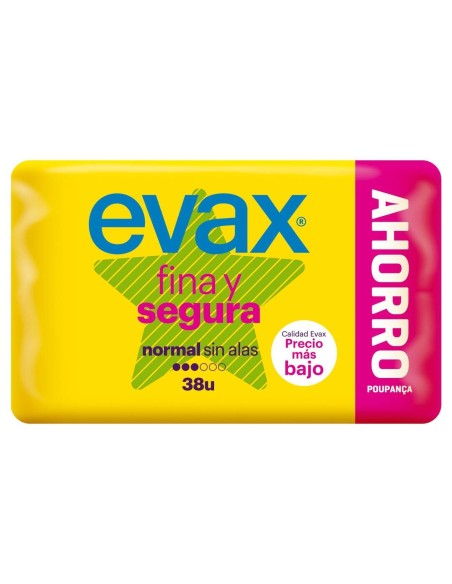 Pack Evax Compresa Fina Y Segura Normal + Salvaslip, 28 + 10 Unidades
