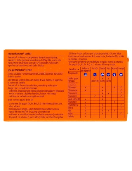 Pharmaton 50 Plus, 60 Cápsulas