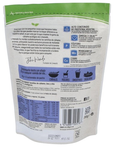 Semillas De Cañamo Molidas Lino Y Chia 200Gr. Bio