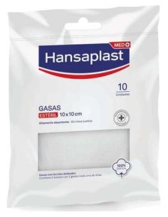 Hansaplast Med+ Gasas Estériles Suaves 10X10Cm 10Uds 2