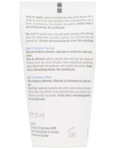 Isdin Nutradeica Gel Crema Facial Piel Seborreica, 50 Ml