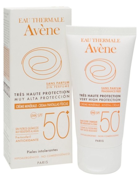 Avène Solar Crema Spf 50+ Pantallas Físicas, 50 Ml