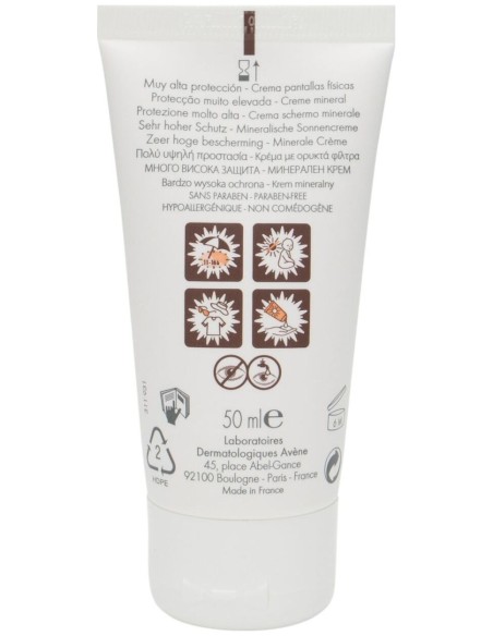 Avène Solar Crema Spf 50+ Pantallas Físicas, 50 Ml