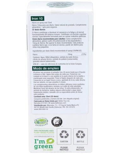 Iron 10 Hierro Spray Oral 25Ml.