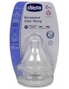 Chicco Tetina Fisiológica Well-Being De Silicona 2M+ 3 Posiciones, 2 Uds