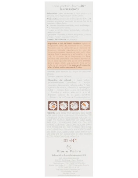 Solar Leche Mineral Spf 50+ Pantalla Fisica 100Ml.