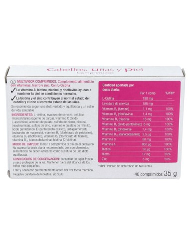 Multivigor Cabello Uñas Y Piel 48Comp.