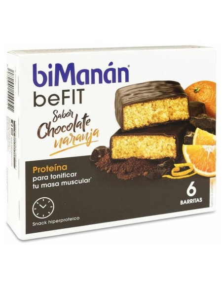 Bimanán® Befit Proteína Barritas Sabor Chocolate Y Naranja 6Uds