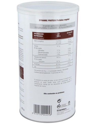 Dynamic Proteina Vegetal Cacao 455Gr.