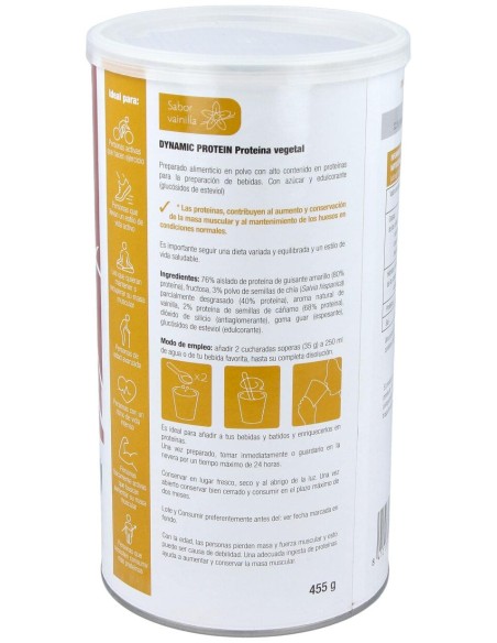 Dynamic Proteina Vegetal Vainilla 455Gr.
