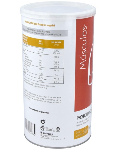 Dynamic Proteina Vegetal Vainilla 455Gr.