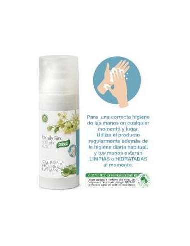 Santiveri Family Bio Tea Tree Aloe Gel Para La Higiene De Las Manos 50Ml