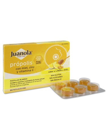 Juanola Própolis Con Miel, Zinc Y Vitamina C Sabor Limón Y Miel