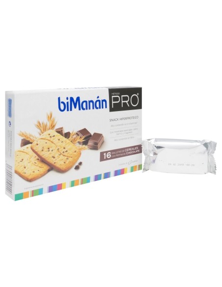 Bimanán® Befit Proteína Galletas Cereales Con Pepitas De Chocolate 16Uds