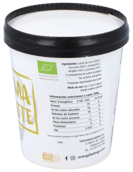 Curcuma Chai Latte Tarrina 250Gr. Eco