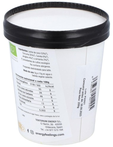 Curcuma Chai Latte Tarrina 250Gr. Eco