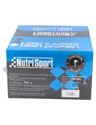 Nutrisport Barritas Low Carbs Cookies Y Crema 16Uds