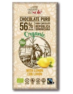 Chocolates Sole Chocolate Negro Vegano 56% Con Limon 100G