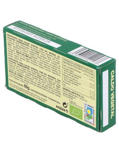 Caldo Vegetal Eco Con Sal Marina Natural 6Pastilla