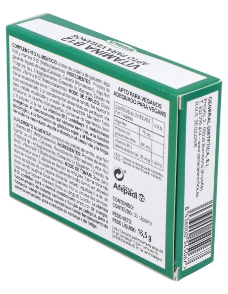 Vitamina B12 Integralia 30 Capsulas